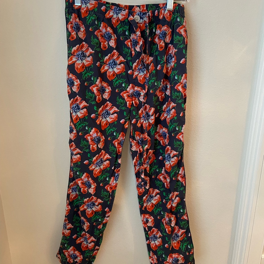 Sleepy Jones Marina Pajama Set Garden Floral Navy Cotton Size M - Picture 6 of 9